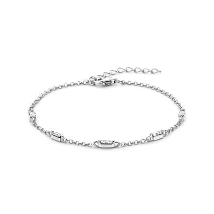 Zilver Gerhodineerd Armband Zirkonia 16 + 3 Cm 1338523