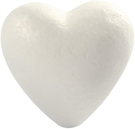 Harten, H: 8 cm, D: 4,5 cm, wit, 5 stuk/ 1 doos