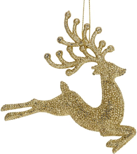 Hanger Deer Glitter Goud 12xh12cm Kunsts Tof