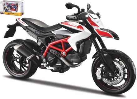 Maisto Ducati Hypermotard - Modelauto - Schaal 1:12 - Wit/Rood/Zwart