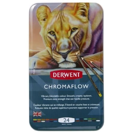 Derwent Chromaflow Kleurpotloden - Assortiment in blik - 3.5mm - 24 stuks