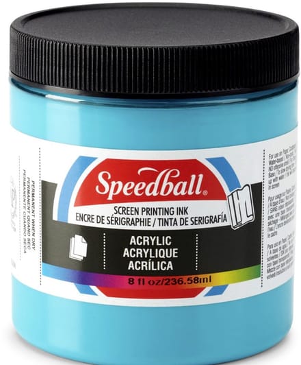 Acrylic ink peacock blue screen printing - Speedball