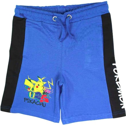 Pokémon jongens short / bermuda - korte broek met Pikachu opdruk - blauw - maat 14 jaar