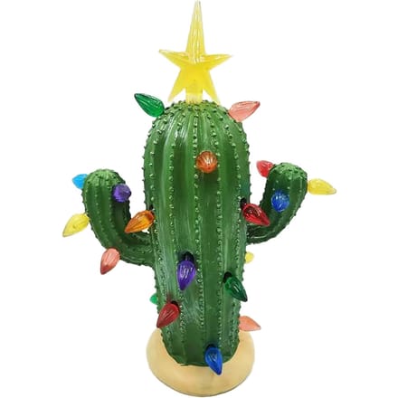 Hars Kerstcactus met Lichtjes Vintage Nostalgische Kerstcactus Tafelornament Kerst