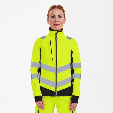 Engel Safety softshell jack voor dames 1156-237 - Hi-vis Yellow / Black - S