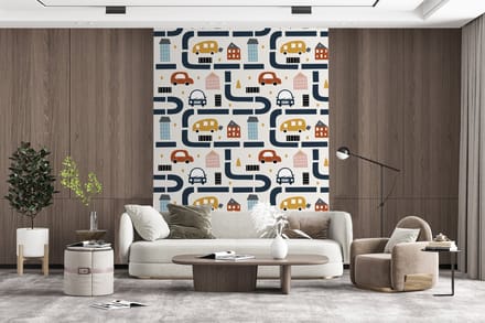 Behang - Fotobehang Design - Jongens - Auto - Kinderen - Breedte 160 cm x hoogte 220 cm