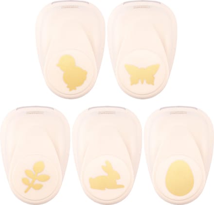 Vaessen Creative Pons Set - Figuurpons - Pasen - 5 st. - 1,5 tot 2,5 cm