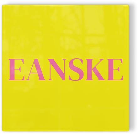 Tegeltje Enschede Eanske - geel roze - tegeltje stad - tegeltje met tekst