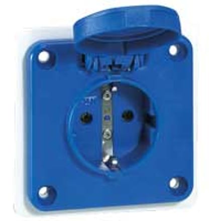 Legrand Half Inbouwstopcontact Geaard 230V 16A 3P IP54 Blauw P17 - 057672