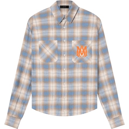 Amiri Ma Vintage Stencil Plaid Blauw
