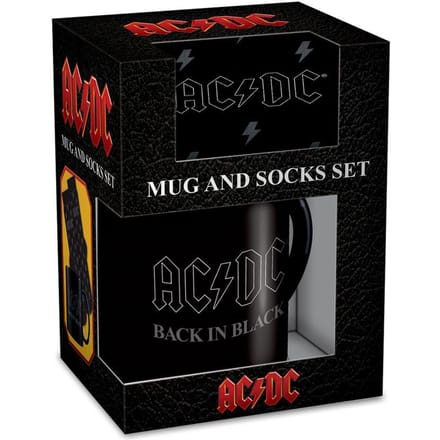 Ensemble Mug et Chaussettes AC/DC Back In Black One Size noir