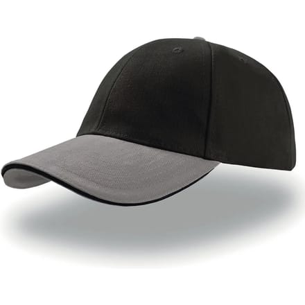 Atlantis Headwear Liberty Sandwich Cap AT610 - Black/Grey/Black - One size