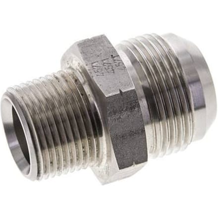 JIC  Dubbele Nippel UN 1-5/16''-12 X 3/4'' NPT RVS 170bar