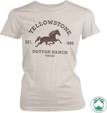 Yellowstone Dames Tshirt -S- Dutton Ranch - Montana Organic Wit
