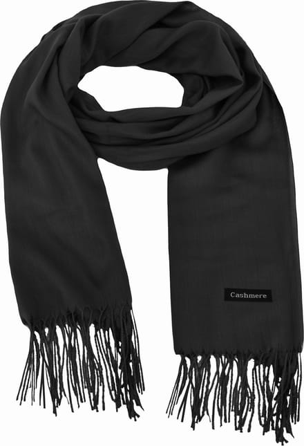 Pashmina Sjaal - Zwart | Polyester | 180 x 70 cm | Fashion Favorite