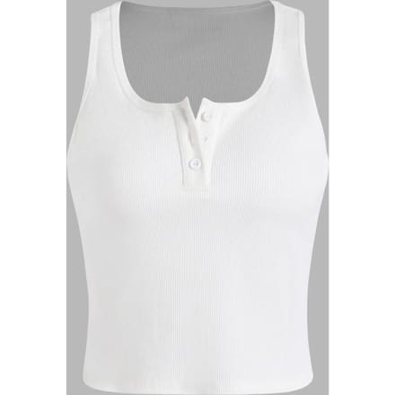 Basis Knop Gedetailleerde Crop Top