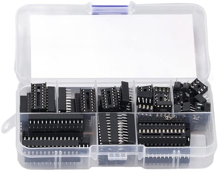 DIP IC Chip Socket Assortiment Kit met 66 Stuks - 6P tot 28P Dubbele Rij Plastic Sockets voor Elektronica Projecten