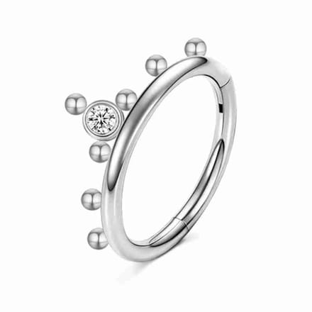 WeLoveSilver - helix piercing - chirurgisch staal - kristal - zilverkleur