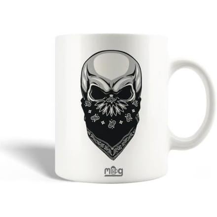 Mug - MANIACASE - Tete de mort Masque Noir - Céramique - 30cl - Compatible lave-vaisselle