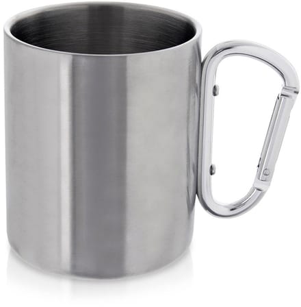 Orion - Stalen Reismok - 350 ml - Karabijnhaak Handvat - Dubbele Wand