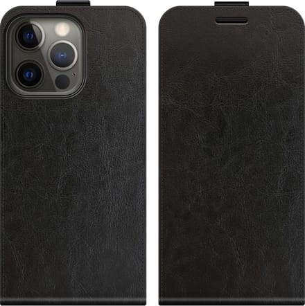 Just in Case hoesje geschikt voor iPhone 13 Pro - Flip Case met Pasjeshouder - Zwart
