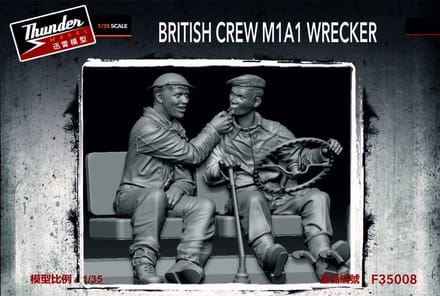 Thunder Model Modelbouwpakket Militaire voertuigen - F35008 Britse Crew M1A1 Wrecker WWII - 2 Figuren Plastic - 1:35 - Modelbouw