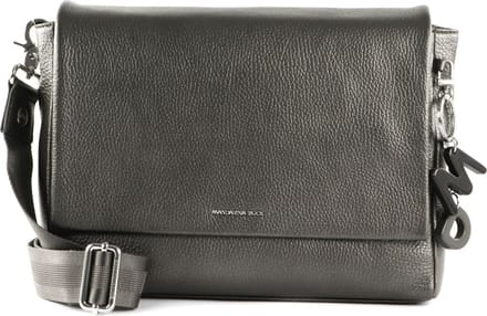 MANDARINA DUCK Leren Schoudertas Mellow Lux Messenger Graphite Donkergrijs