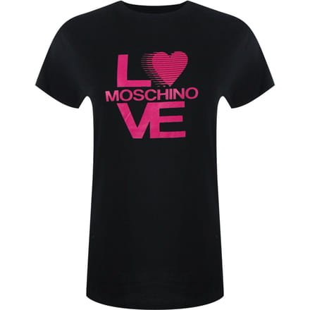 Love Moschino T-shirt Met Opvallend Logo In Zwart