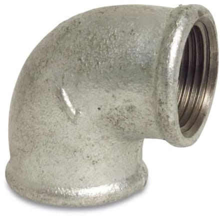 Verzinkte Tempergietfitting 90° Hoek 3/8" Binnendraad