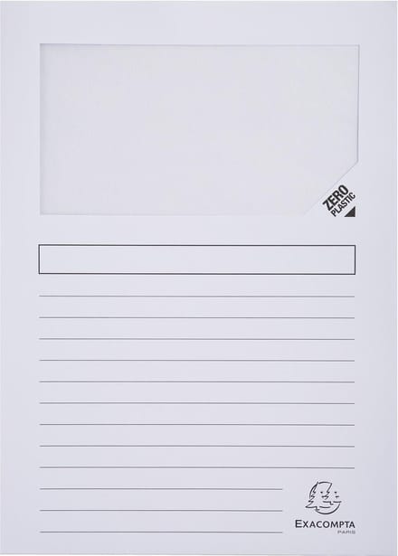 Exacompta 4x FOREVER® Pak van 100 venstermappen 120g/m2 - 22x31cm voor A4 - Wit - 50110E