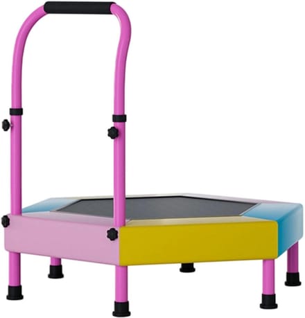 Mini Trampoline - Springapparaat Kinderen - Binnen Spelen - Verstelbare Handgreep - 3FT - Roze