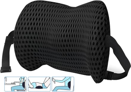 HEZIVO® Lendekussen Auto - Ergonomisch Rugkussen - Steun Onderrug - Traagschuim - Zwart
