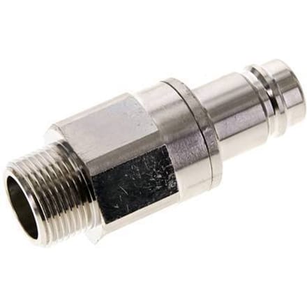Vernikkeld Messing DN 15 Luchtkoppeling Insteeknippel G 3/4 inch Buitendraad Double Shut-Off - CLP15-M-BN-SV-P-034