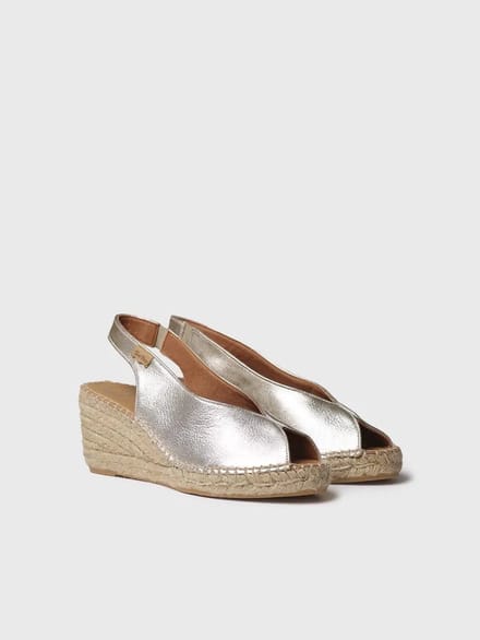Espadrille met peeptoe-sleehak | LAILA-P