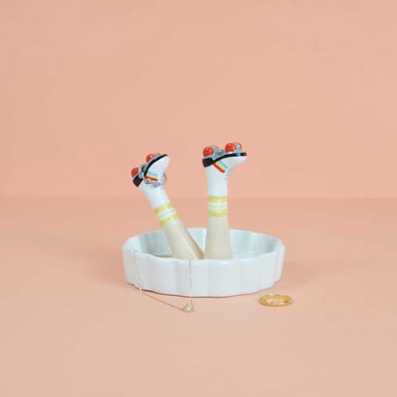 Ring holder Happy Legs Retro ceramic van Balvi
