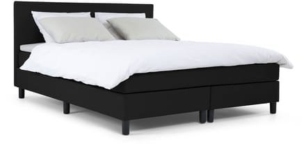 Maxi Owen Boxspring 160x200 cm - Gestoffeerde Boxspring met Matras - Bed - Zwart - Tweepersoonsbed