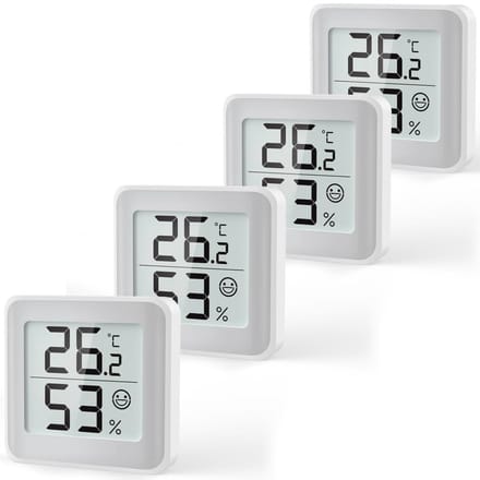 Kamerthermometer en Vochtigheidsmeter met Comfortindicator voor Babykamer - Digitale Hygrometer met Groot Display