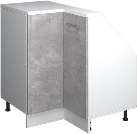 Keukenkast voor schuine wand met 1 deur Beton Hoekoplossing