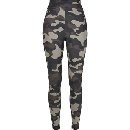 Urban Classics - High Waist Camo Tech Legging - 2XL - Zwart/Beige