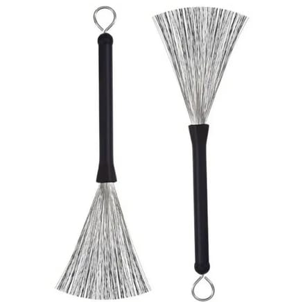 Drum Brushes 1 paar - Rubber Handvat - Jazz Drum - Lengte Ca 32.5 cm -