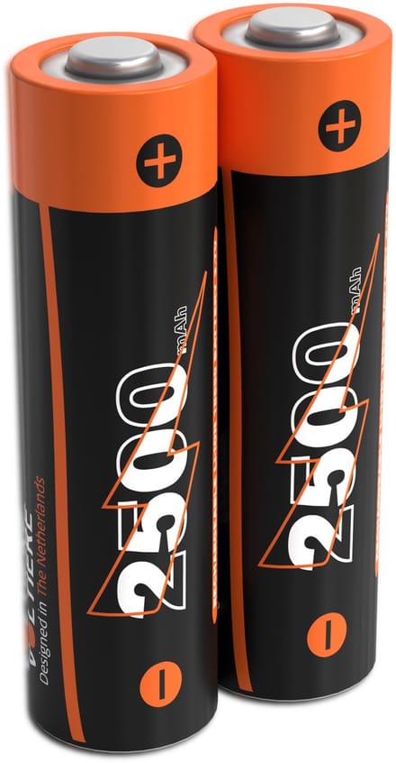 Voltière 2-Pack 18650 Oplaadbare Batterij - CR18650 3,7V Li-ion 2500mAh - Button Top