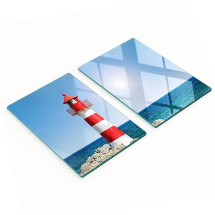 Decoratieve snijplanken van gehard glas in de vorm van een vuurtoren, 2x40x52 cm