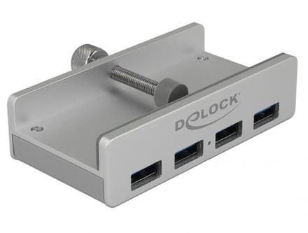 DeLOCK External USB 3.0 4 Port Hub with Locking Screw USB hub - 4 - Zilver
