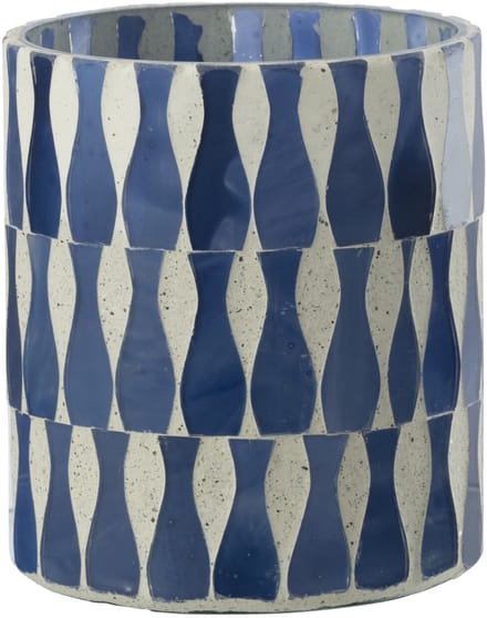 J-Line kaarshouder - glas - blauw/wit - medium