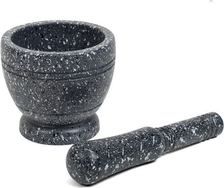 Gerimport Vijzel met stamper - antraciet grijs - kunststof - D10 cm