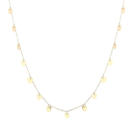 Michelle Bijoux - Ketting - Schakel - Hartjes - Hearts - Liefde - Goudkleurig