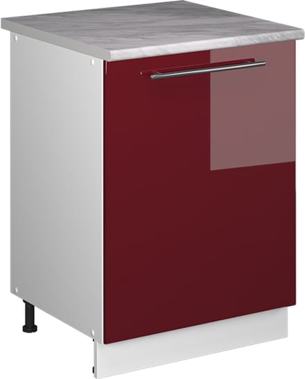 Vicco Wastafelkast Fame-Line, Bordeauxrode hoogglans/Wit, 60 cm