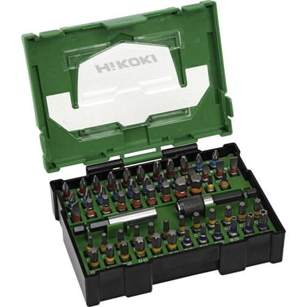 HiKOKI 40030024 Bitset T-profiel, Plat, Kruiskop Phillips, Kruiskop Pozidriv, Zeskant Incl. bithouder