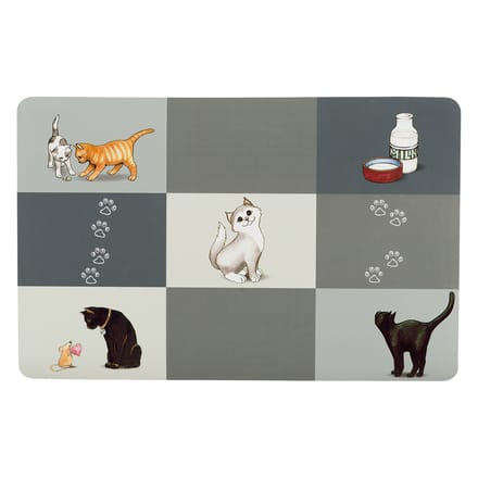 - L 44 × B 28 cm - Trixie Patchwork Cat Voerbakplacemat