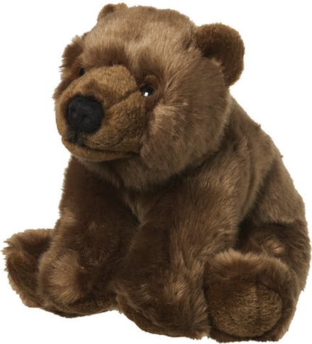 Nature Planet Pluche beer - knuffel beer - bruin - 22 cm - beren knuffelbeesten